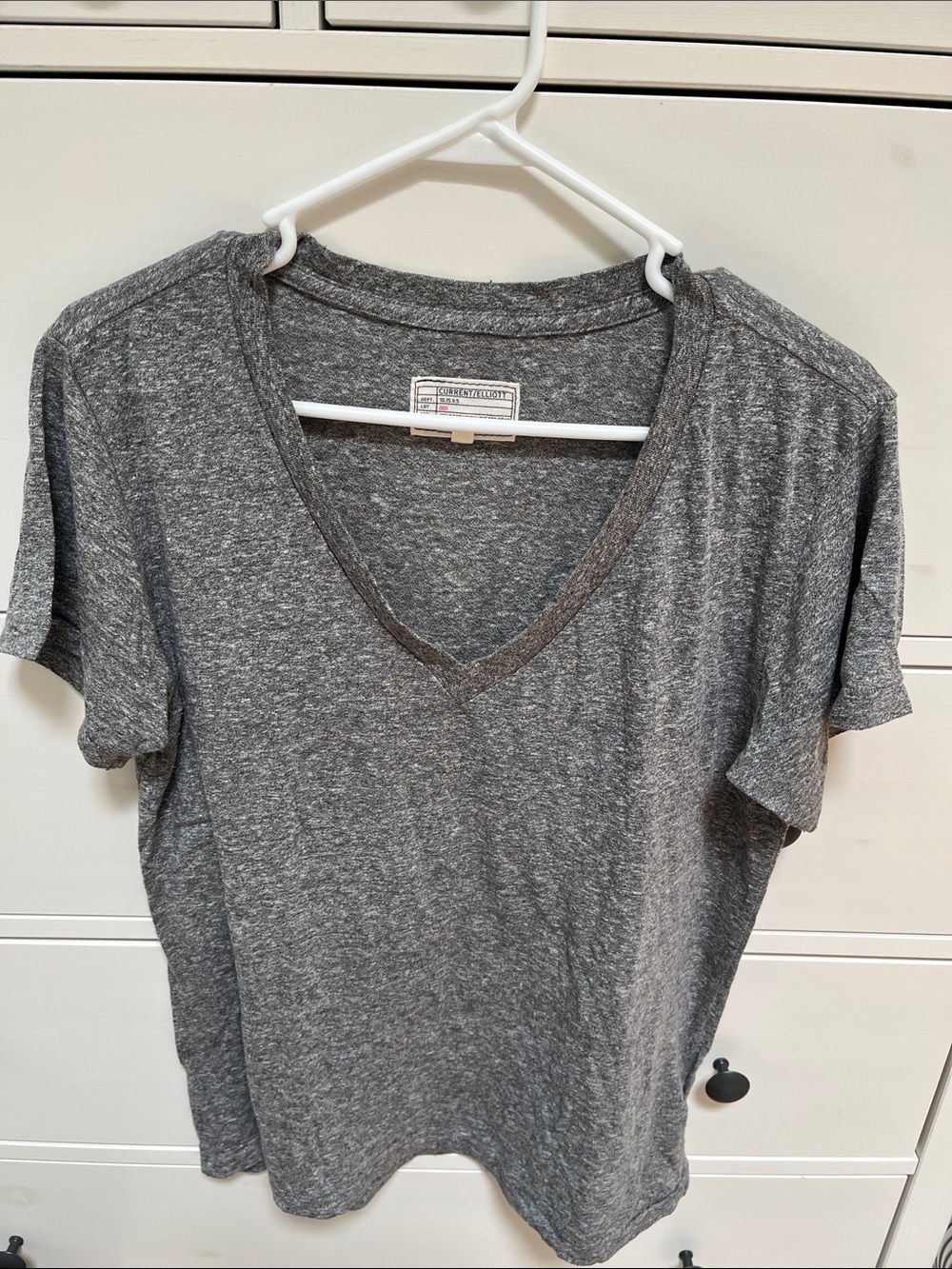 Current/Elliott Gray V-Neck Knit Top